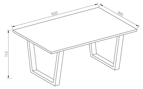 ANTRONE Τραπέζι Κουζίνας Ξύλινο Light Artwood/Anthracite 116x80x74εκ