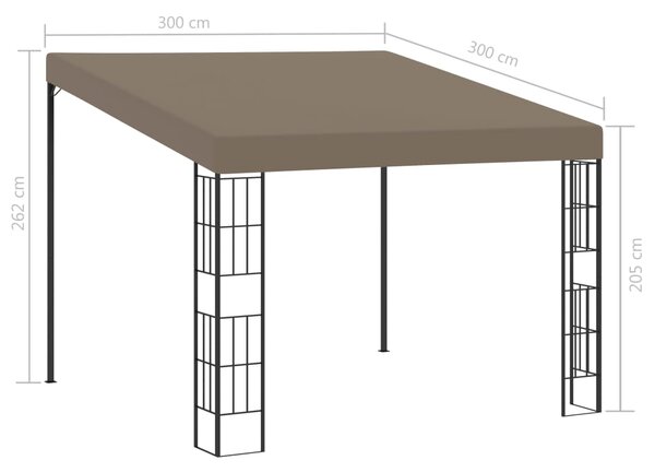 VidaXL Κιόσκι Επιτοίχιο Taupe 3 x 3 μ. Υφασμάτινο