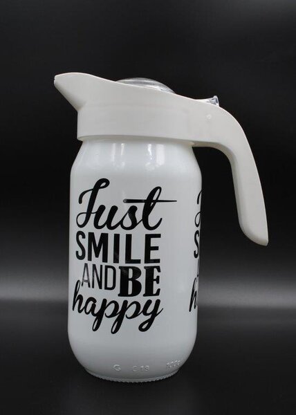 Κανάτα Γυάλινη 1000ml Just Smile Veltihome 21-11128 White