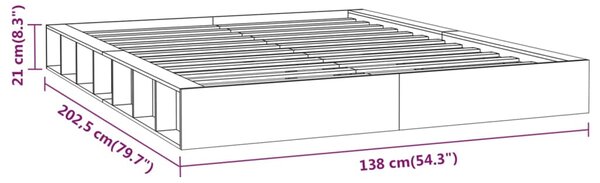 VidaXL Πλαίσιο Κρεβατιού Μαύρο 120 x 200 εκ. από Μασίφ Ξύλο