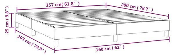 VidaXL Σκελετός Κρεβατιού Χωρίς Στρώμα Αν. Γκρι 160x200 εκ.Υφασμάτινο