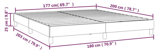 VidaXL Σκελετός Κρεβατιού Χωρίς Στρώμα Μαύρο 180x200 εκ. Υφασμάτινο