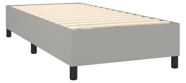 VidaXL Κρεβάτι Boxspring με Στρώμα Ανοιχτό Γκρι 80x200 εκ. Υφασμάτινο