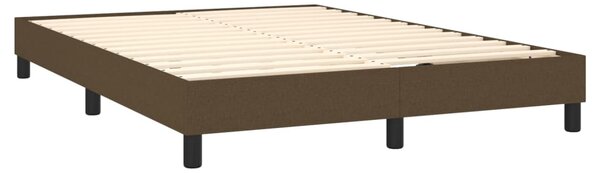 VidaXL Κρεβάτι Boxspring με Στρώμα Σκούρο Καφέ 140x200 εκ Υφασμάτινο