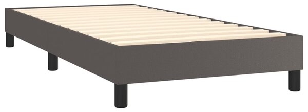 VidaXL Κρεβάτι Boxspring με Στρώμα Γκρι 80 x 200 εκ. Συνθετικό Δέρμα