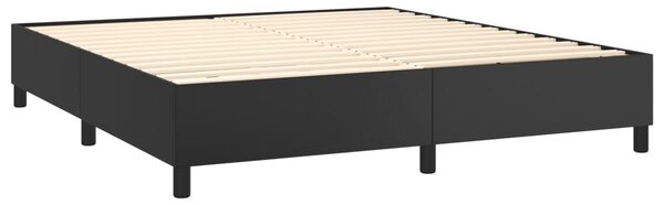 VidaXL Κρεβάτι Boxspring με Στρώμα Μαύρο 160x200εκ.από Συνθετικό Δέρμα