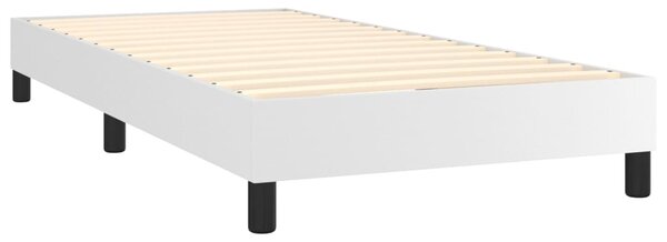 VidaXL Κρεβάτι Boxspring με Στρώμα Λευκό 80 x 200 εκ. Συνθετικό Δέρμα