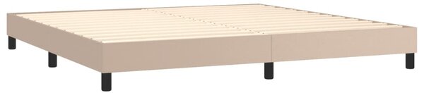 VidaXL Κρεβάτι Boxspring με Στρώμα Καπουτσίνο 200x200εκ.από Συνθ.Δέρμα