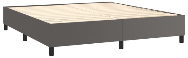 VidaXL Κρεβάτι Boxspring με Στρώμα Γκρι 160x200εκ. από Συνθετικό Δέρμα