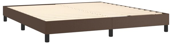 VidaXL Κρεβάτι Boxspring με Στρώμα Καφέ 180x200 εκ. Συνθετικό Δέρμα