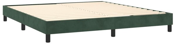 VidaXL Κρεβάτι Boxspring με Στρώμα Σκούρο Πράσινο 160x200εκ. Βελούδινο