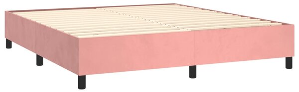 VidaXL Κρεβάτι Boxspring με Στρώμα Ροζ 160x200 εκ. Βελούδινο