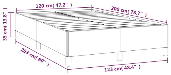 VidaXL Πλαίσιο Κρεβατιού Γκρι 120 x 200 εκ. από Συνθετικό Δέρμα