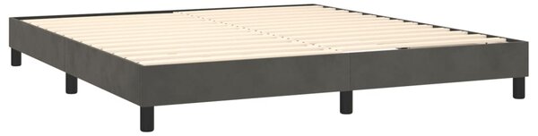 VidaXL Κρεβάτι Boxspring με Στρώμα Σκούρο Γκρι 160x200 εκ. Βελούδινο