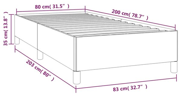 VidaXL Πλαίσιο Κρεβατιού Κρεμ 80 x 200 εκ. από Συνθετικό Δέρμα