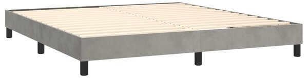 VidaXL Κρεβάτι Boxspring με Στρώμα & LED Αν.Γκρι 160x200 εκ. Βελούδινο