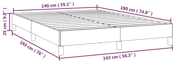 VidaXL Σκελετός Κρεβατιού Χωρίς Στρώμα Taupe 140x190 εκ. Υφασμάτινο