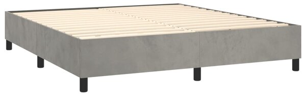 VidaXL Κρεβάτι Boxspring με Στρώμα Ανοιχτό Γκρι 160x200 εκ. Βελούδινο