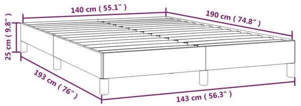 VidaXL Πλαίσιο Κρεβατιού Μαύρο 140x190 εκ. από Συνθετικό Δέρμα