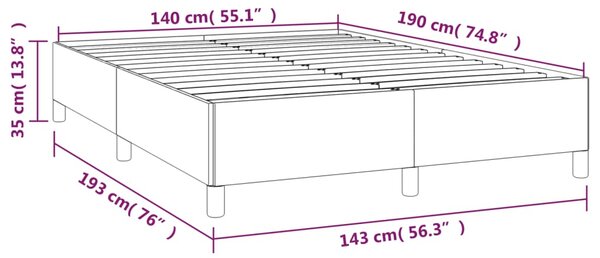 VidaXL Πλαίσιο Κρεβατιού Κρεμ 140x190 εκ. από Συνθετικό Δέρμα