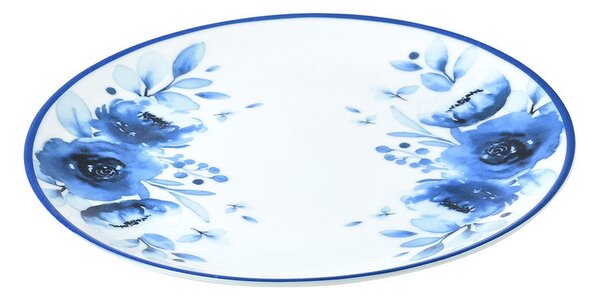 Πιάτο Ρηχό Πορσελάνινο Blue Rose 20cm - Estia