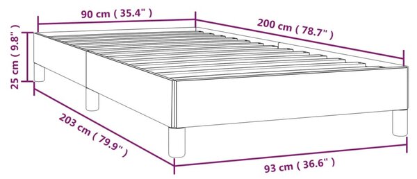 VidaXL Σκελετός Κρεβατιού Χωρίς Στρώμα Σκ. Γκρι 90x200 εκ. Βελούδινο