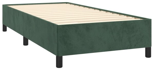 VidaXL Κρεβάτι Boxspring με Στρώμα Σκούρο Πράσινο 80x200 εκ. Βελούδινο