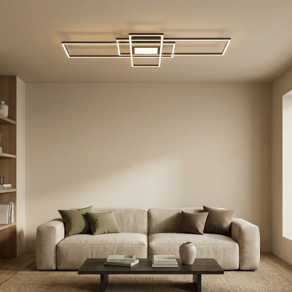 Trio Lighting Φωτιστικό οροφής Irvine LED 3.000-6.500 K, ανθρακί, ρυθμιζόμενος, Μαύρο, Σαλόνι / τραπεζαρία, Μέταλλο, σύγχρονο