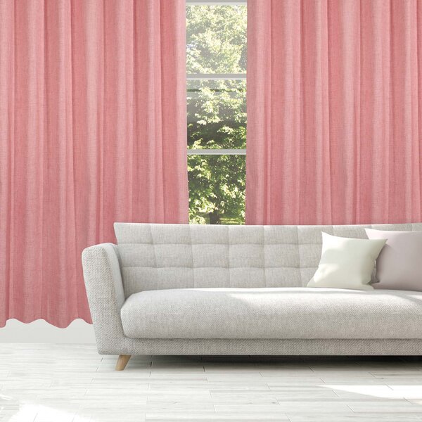 Κουρτίνα Μέτριας Σκίασης Με Τρουκς Polyester 140x270εκ. Curtain Line 2238 Ροδί Das Home