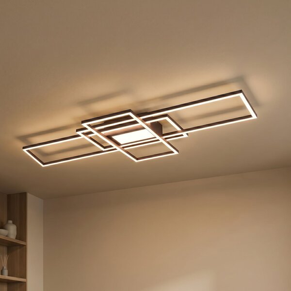 Trio Lighting Φωτιστικό οροφής Irvine LED 3.000-6.500 K, ανθρακί, ρυθμιζόμενος, Μαύρο, Σαλόνι / τραπεζαρία, Μέταλλο, σύγχρονο