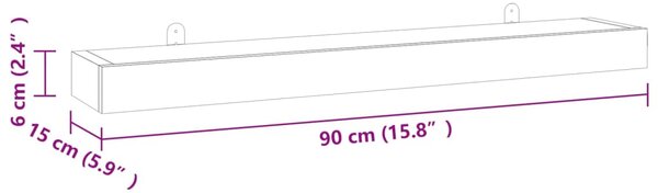 VidaXL Ράφια Τοίχου 2 τεμ. 90 x 15 x 4 εκ. από Μασίφ Ξύλο Teak