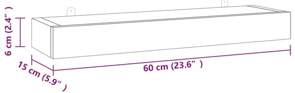 VidaXL Ράφια Τοίχου 2 τεμ. 60 x 15 x 4 εκ. από Μασίφ Ξύλο Teak