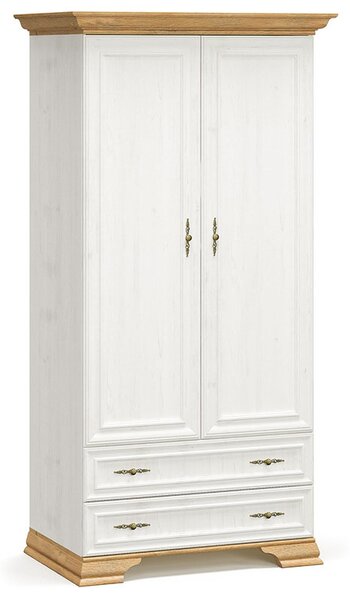 Ντουλάπα Jaden pakoworld δίφυλλη golden oak-λευκό antique 101x62x197,5εκ