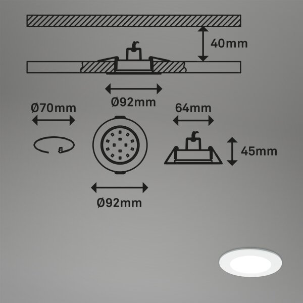 Briloner - ΣΕΤ 3x Φωτιστικό μπάνιου dimming LED LED/4,8W/230V IP65