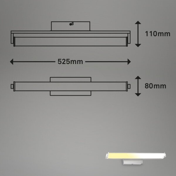 Brilo - Επιτοίχιο φωτιστικό dimming LED LED/15W/230V 2700-4000K ασημί