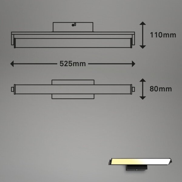 Brilo - Επιτοίχιο φωτιστικό dimming LED LED/15W/230V 2700-4000K μαύρο