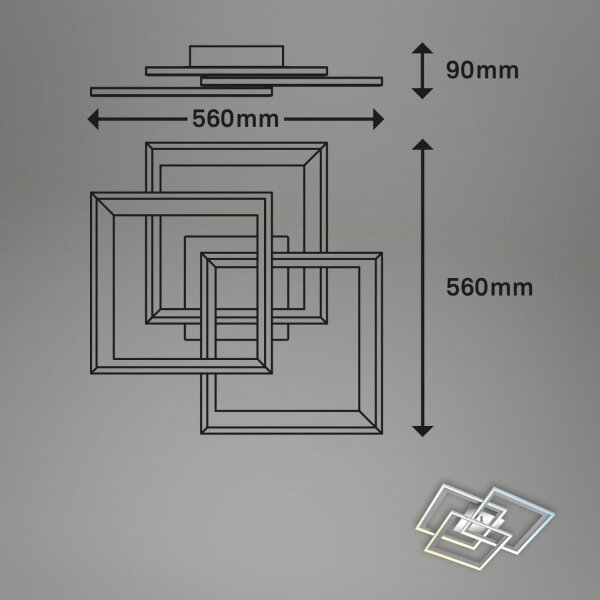 Brilo - LED Dimmable φωτιστικό οροφής FRAME LED/45W/230V 2700-6500K + RC