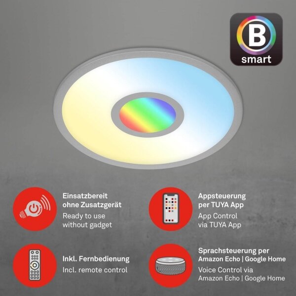 Brilo -LED RGB dimmable φωτιστικό οροφής CENTRO LED/24W/230V Wi-Fi Tuya + RC