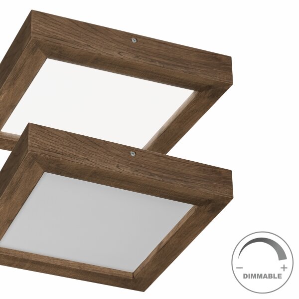 Brilagi-LED Φωτιστικό dimming WOODY FRAME LED/24W/230V δρυς 30x30 cm IP44 + RC