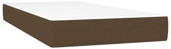 VidaXL Κρεβάτι Boxspring με Στρώμα Σκούρο Καφέ 100x200 εκ. Υφασμάτινο