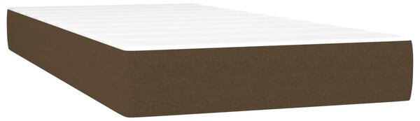 VidaXL Κρεβάτι Boxspring με Στρώμα Σκούρο Καφέ 200x200 εκ. Υφασμάτινο