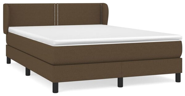 VidaXL Κρεβάτι Boxspring με Στρώμα Σκούρο Καφέ 140x200 εκ Υφασμάτινο