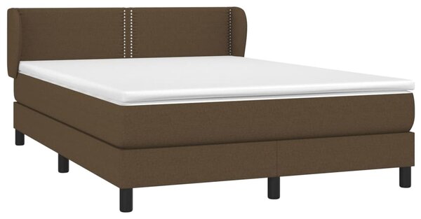 VidaXL Κρεβάτι Boxspring με Στρώμα Σκούρο Καφέ 140x200 εκ Υφασμάτινο