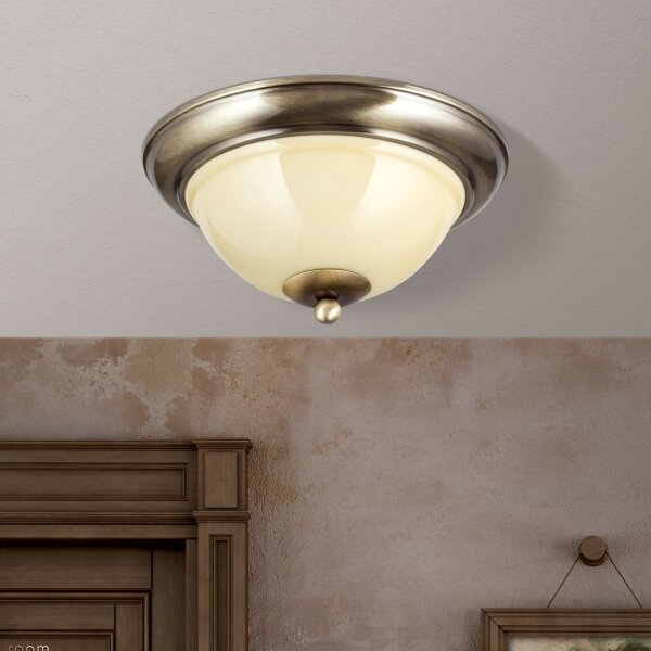 Orion DL 7-675/27-Φωτιστικό οροφής AUSTRIAN OLD LAMP 2xE27/60W/230V μπρονζέ/μπεζ