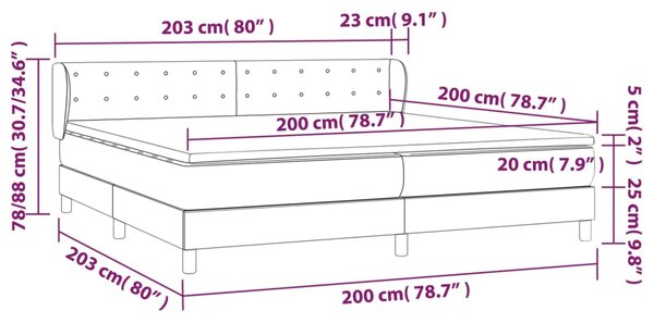 VidaXL Κρεβάτι Boxspring με Στρώμα Μαύρο 200x200 εκ. Συνθετικό Δέρμα