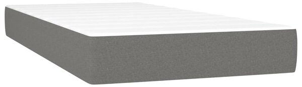 VidaXL Κρεβάτι Boxspring με Στρώμα Σκούρο Γκρι 90x190 εκ. Υφασμάτινο