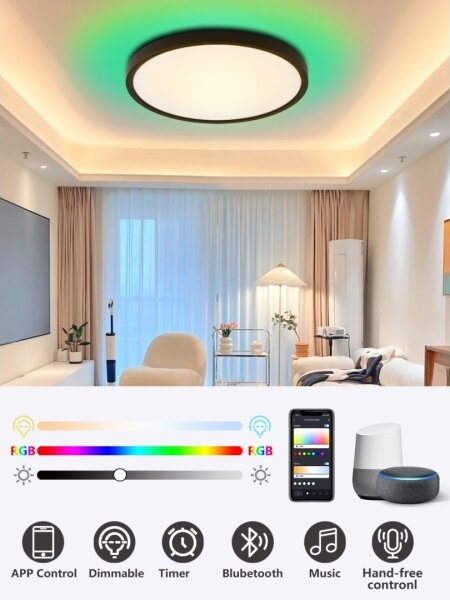 Immax NEO 07170-B60 - LED RGB Φωτιστικό dimming TUDO 65W/230V Wi-Fi Tuya + RC