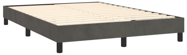 VidaXL Κρεβάτι Boxspring με Στρώμα Σκούρο Γκρι 140x190 εκ. Βελούδινο