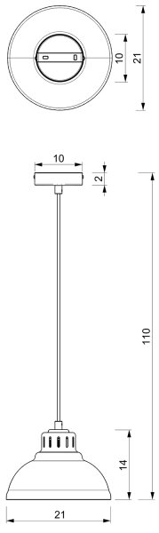 Κρεμαστό φωτιστικό οροφής SVEN 1xE27/15W/230V ορείχαλκος