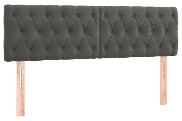 VidaXL Κρεβάτι Boxspring με Στρώμα Σκούρο Γκρι 160x200 εκ. Βελούδινο